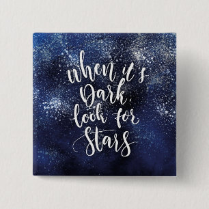 Inspirational Lettering with Watercolor Background 2 Inch Square Button