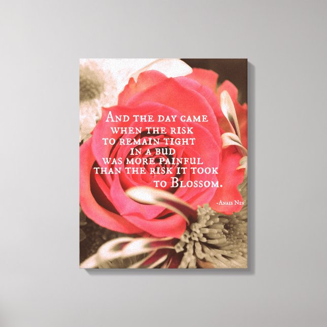 Inspirational Life Quote about Risk Canvas Print (Front)