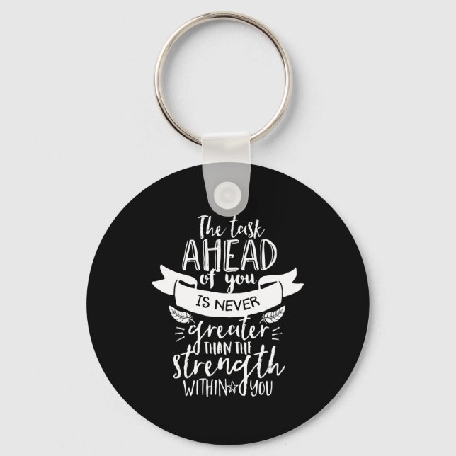 Inspirational Life Quote The Strength Within You Keychain (Front)