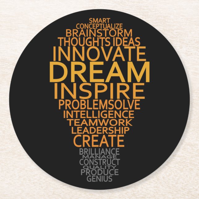 Inspirational Light Bulb coasters (Front)