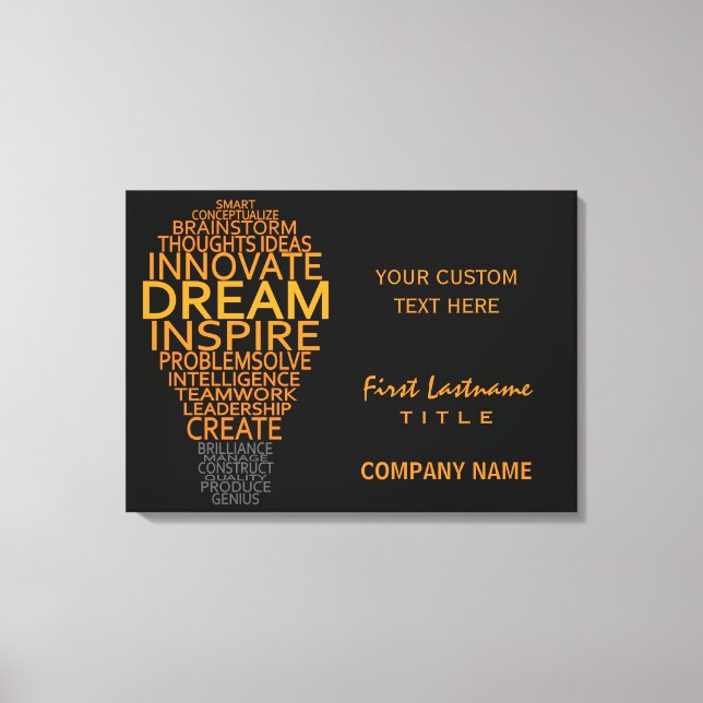 Inspirational Light Bulb custom canvas print (Front)