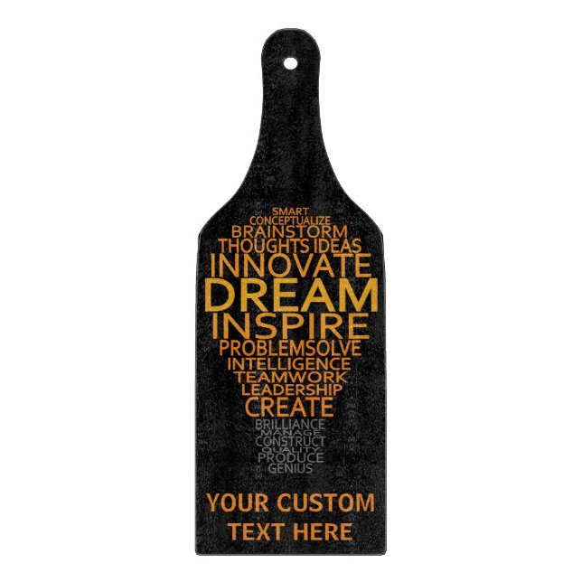 Inspirational Light Bulb custom cutting boards (Front)