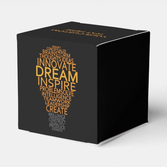 Inspirational Light Bulb custom favour boxes (Back Side)