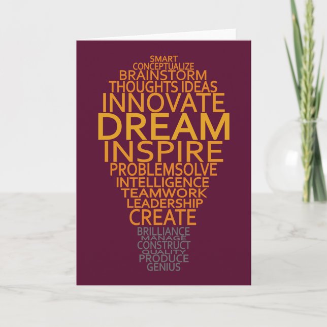 Inspirational Light Bulb custom greeting cards (Front)