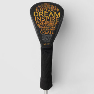 Inspirational Light Bulb custom monogram Golf Head Cover