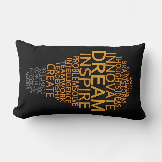 Inspirational Light Bulb custom throw pillow (Front)
