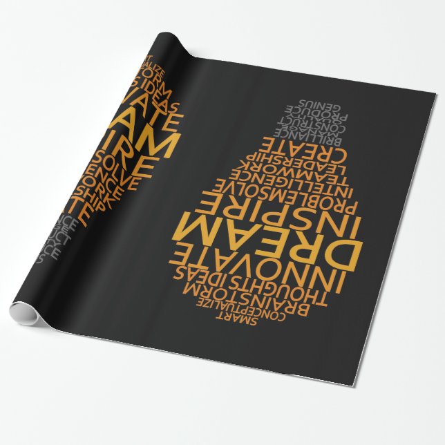 Inspirational Light Bulb custom wrapping paper (Unrolled)