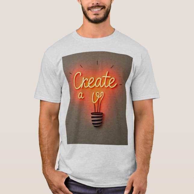 Inspirational Light Bulb Design T-Shirt (Front)