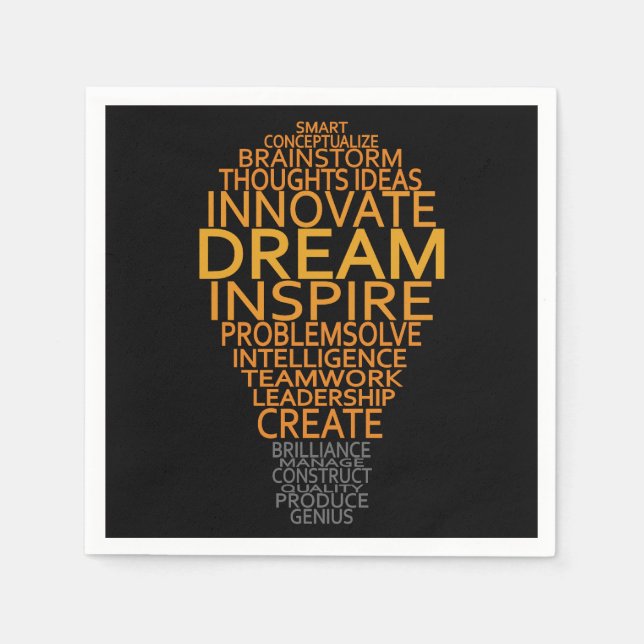 Inspirational Light Bulb paper napkins (Front)