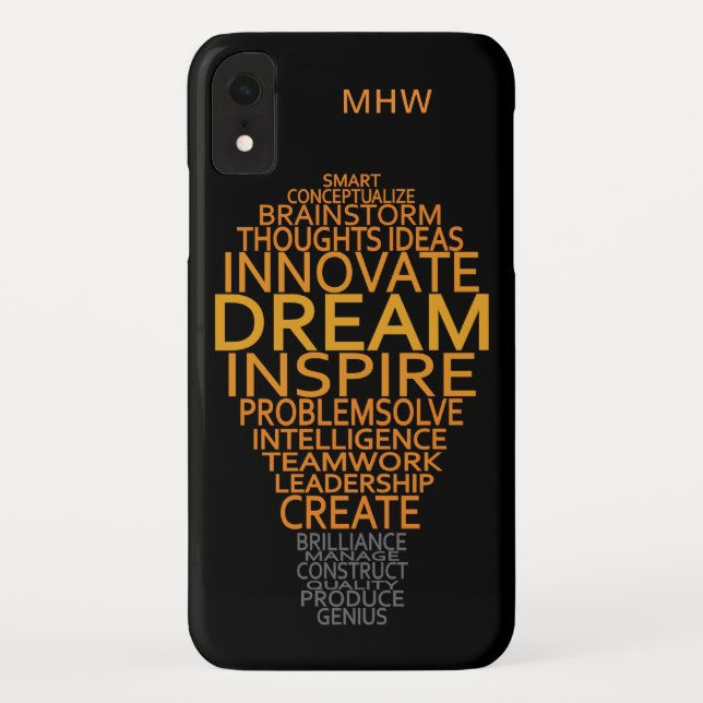 Inspirational Lightbulb custom monogram cases (Back)