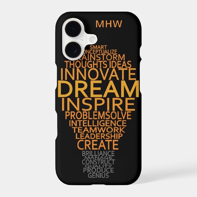 Inspirational Lightbulb custom monogram cases (Back)