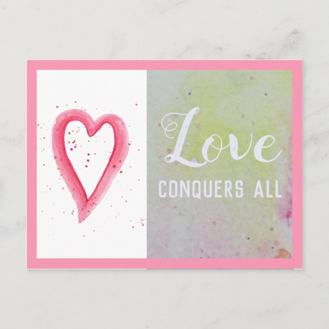 Inspirational LOVE CONQUERS ALL Affirmation Card (Front)