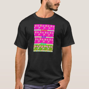 Inspirational Love Eat Play Flower Design T-Shirt