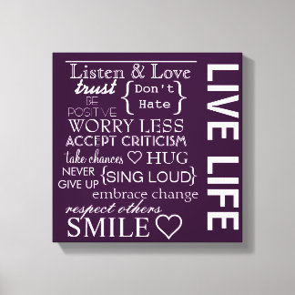 Inspirational Love Life Wrapped Canvas
