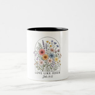Inspirational Love Like Jesus Two-Tone Coffee Mug