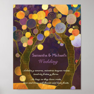 Inspirational Love Trees Purple Wedding Sign