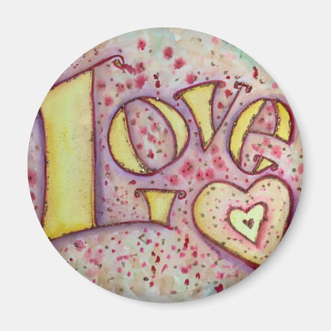 Inspirational Love Word Art Magnet Painting (Front)