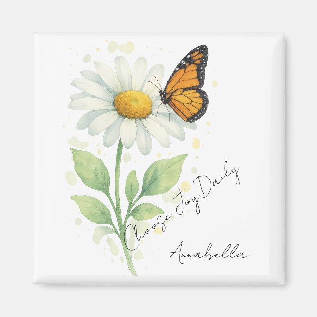 Inspirational Magnet - Daisy & Butterfly (Devant)