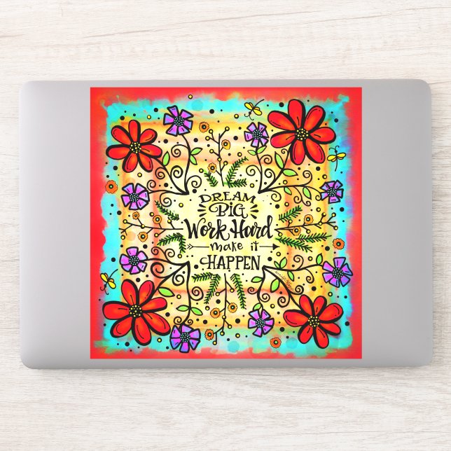 Inspirational Make it Happen Motivational Floral (Computer)