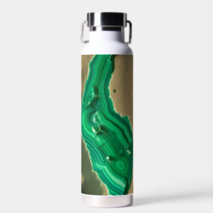 Inspirational Malachite Crystal Green Stone Rock Water Bottle