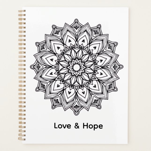 Inspirational Mandala Love & Hope: Planner (Devant)