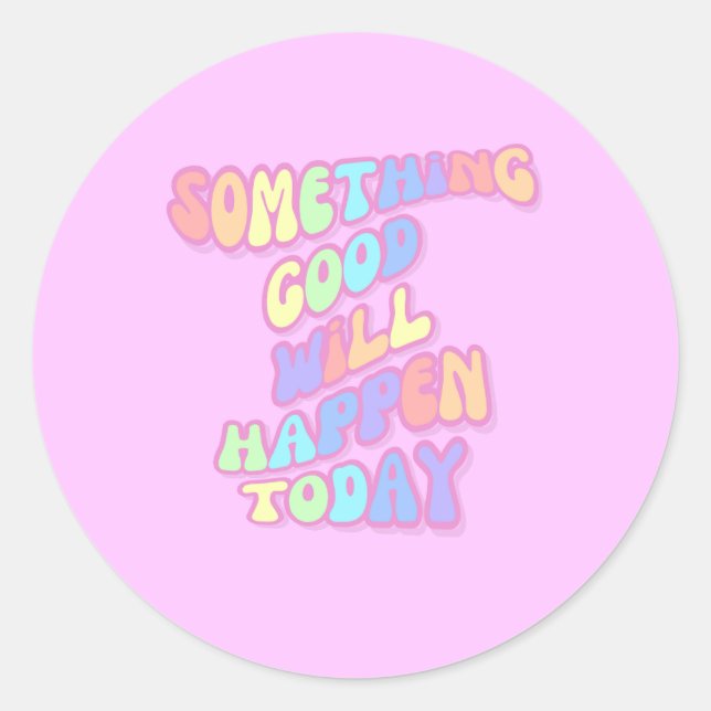 Inspirational, Manifestation, Pink, Preppy Classic Round Sticker (Front)