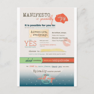 Inspirational Manifesto Postcard