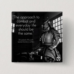 Inspirational Martial Arts Words - Combat and Life 2 Inch Square Button
