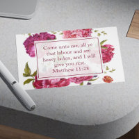 Inspirational Matthew 11:28 Pink Floral