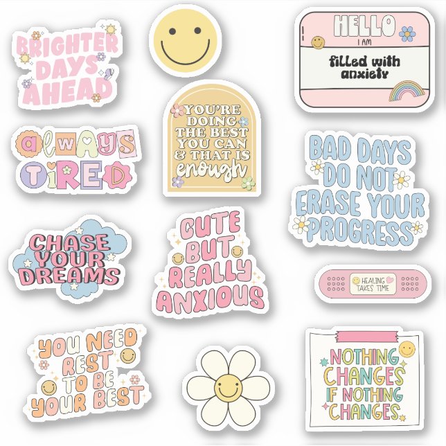 Inspirational Mental Health Sticker Pack (Front)
