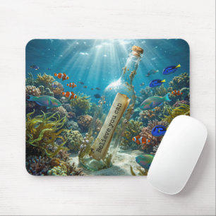 Inspirational Message in a Bottle Mouse Pad