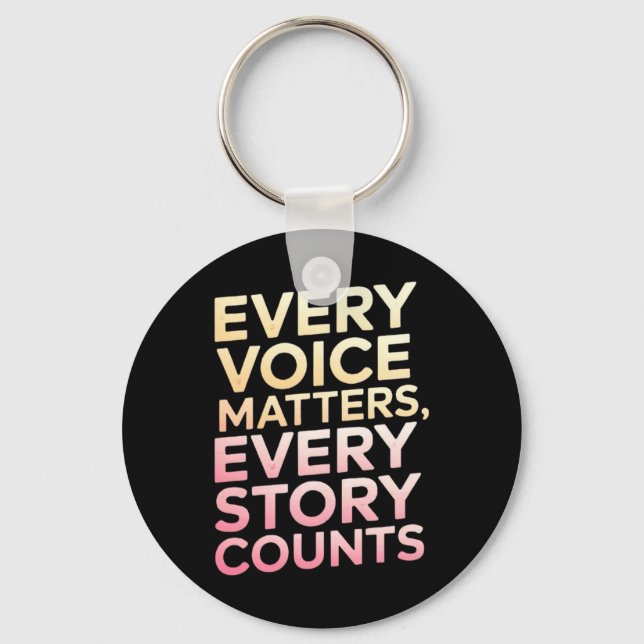 Inspirational Message In Gradient Text Sticker  Keychain (Front)