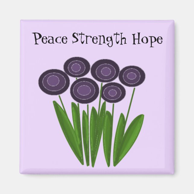 Inspirational Message - Peace Strength Hope Magnet (Front)