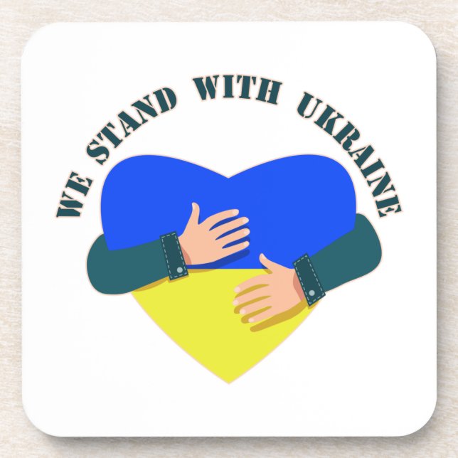Inspirational message We stand with Ukraine  Coaster (Front)