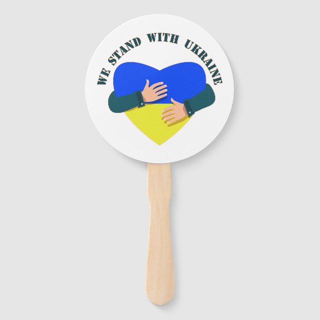 Inspirational message We stand with Ukraine  Hand Fan (Front)