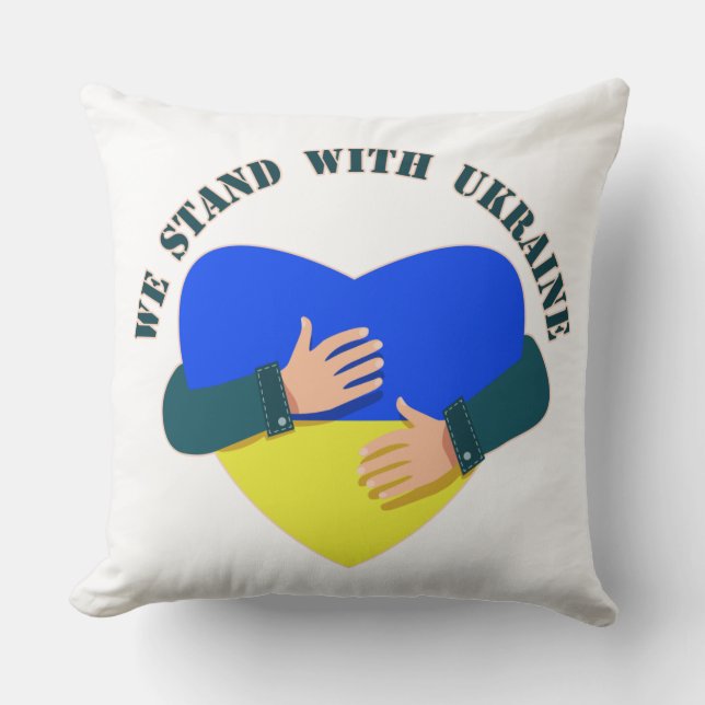 Inspirational message We stand with Ukraine  Throw Pillow (Front)