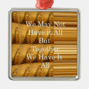 Inspirational Message with African Wildlife Design Metal Ornament