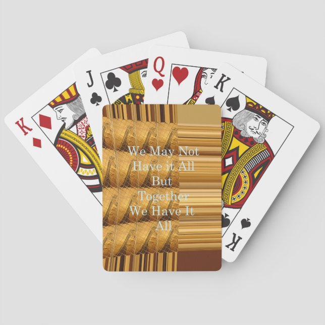 Inspirational Message with African Wildlife Design Playing Cards (Back)