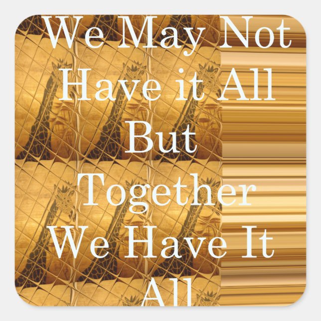 Inspirational Message with African Wildlife Design Square Sticker (Front)