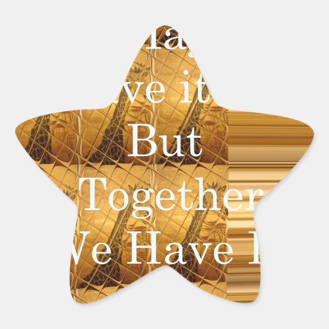 Inspirational Message with African Wildlife Design Star Sticker (Front)