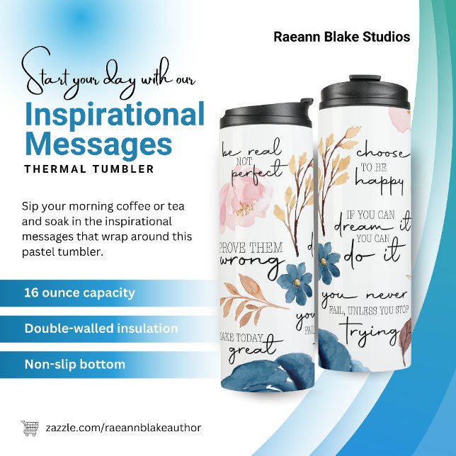 Inspirational Messages Thermal Tumbler (Creator Uploaded)