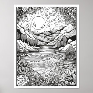 Inspirational/Mindfulness Adult Coloring Poster