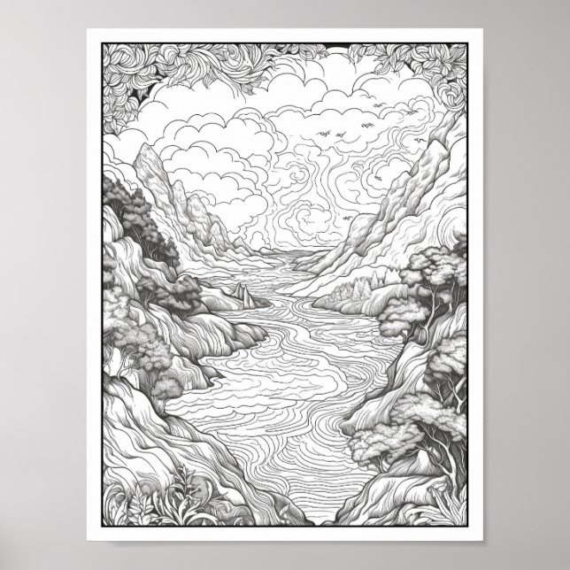 Inspirational/Mindfulness Adult Colouring Poster (Front)