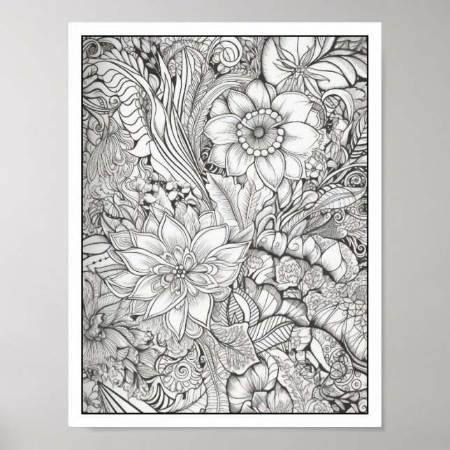 Inspirational/Mindfulness Adult Colouring Poster (Front)