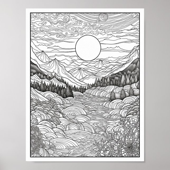 Inspirational/Mindfulness Adult Colouring Poster (Front)