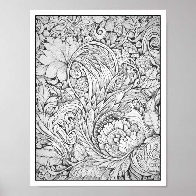 Inspirational/Mindfulness Adult Colouring Poster (Front)