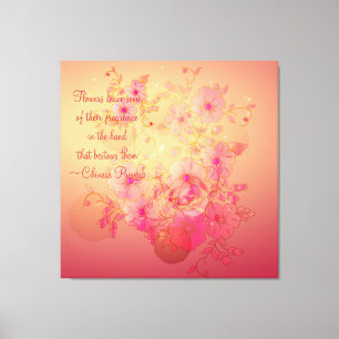 Inspirational Morning Glory Floral Wrapped Canvas