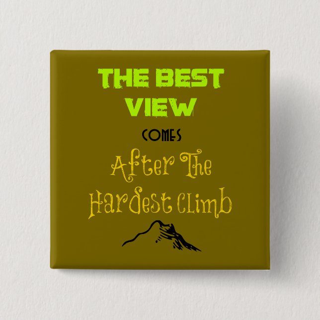 Inspirational Motivating Hiking Quote Typography 2 Inch Square Button (Front)