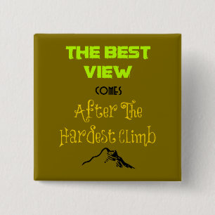 Inspirational Motivating Hiking Quote Typography 2 Inch Square Button