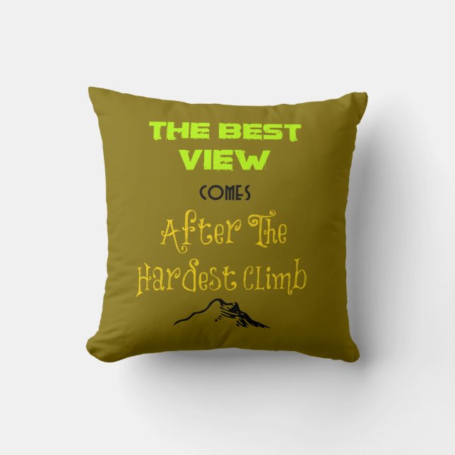Inspirational Motivating Quote Typography Throw Pillow (Front)